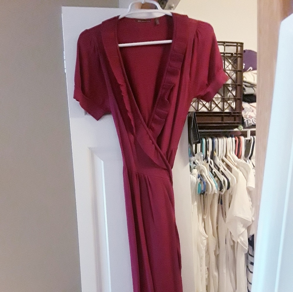 525 America Magenta True Wrap-Dress